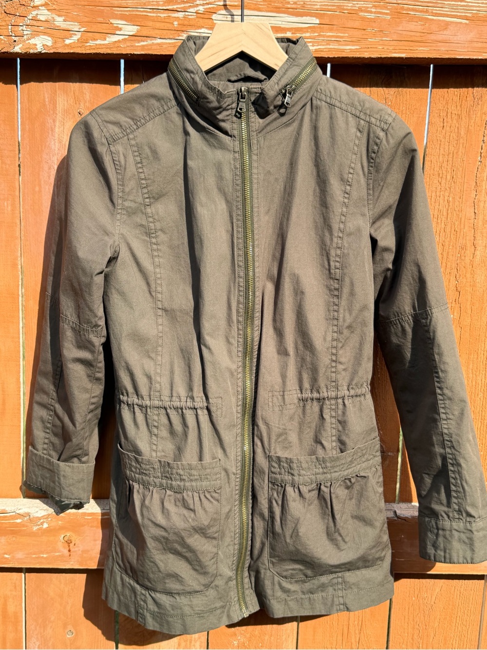 Women’s Olive Green Zip-Front Utility Jacket